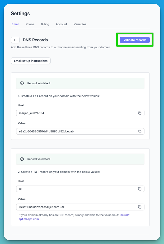 DNS Setup for Custom Sending Email screenshot 6